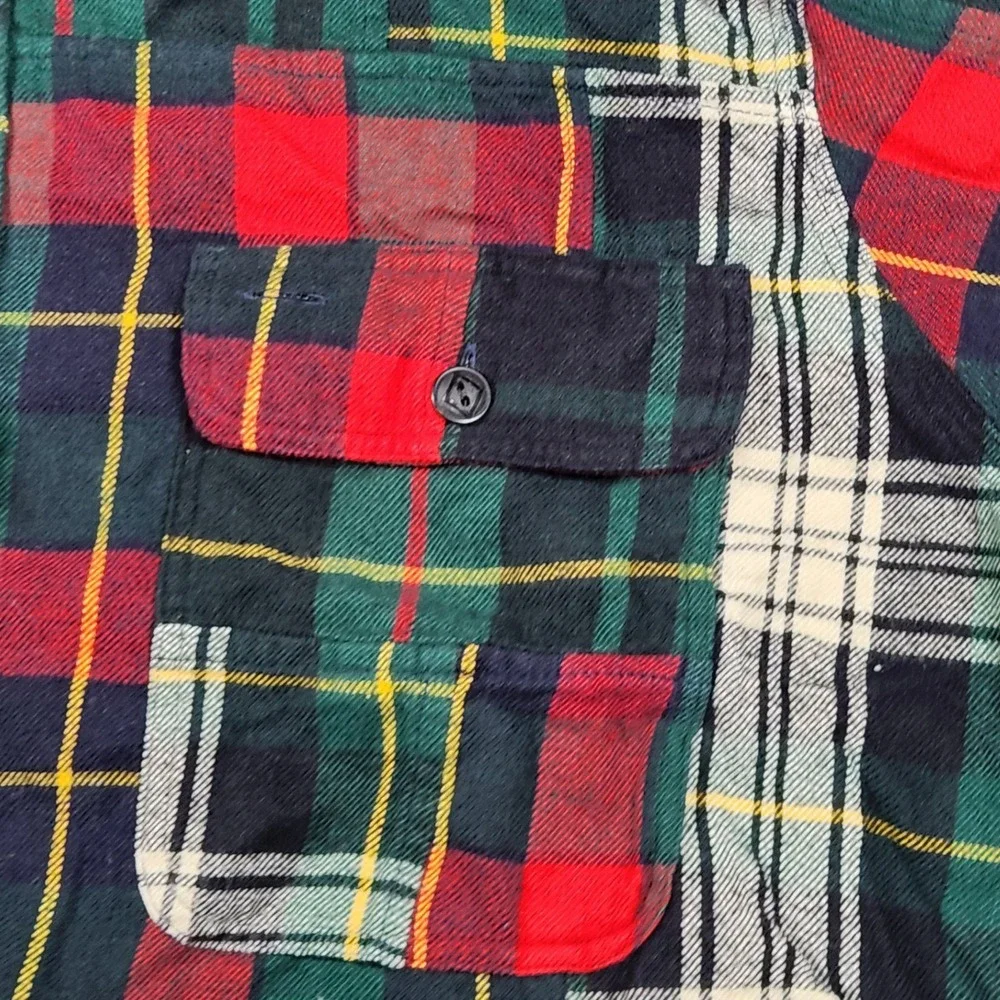 Polo Ralph Lauren Classic Fit Patchwork Plaid Flannel Shirt XL New‎